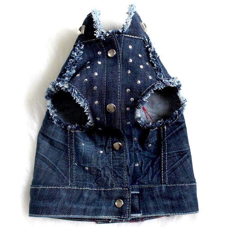 Personalized Denim Rocker Dog Harness Vest