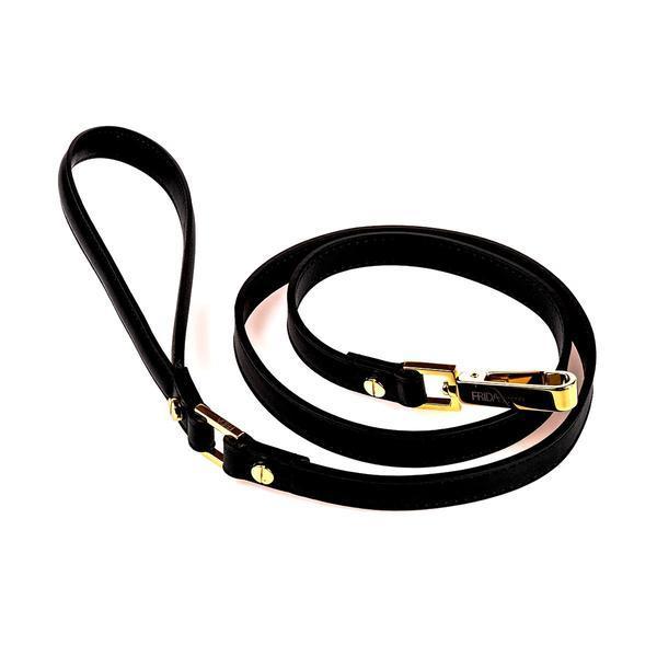 Plain Leather Dog Harness Black