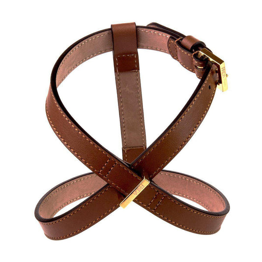 Plain Leather Dog Harness Brown